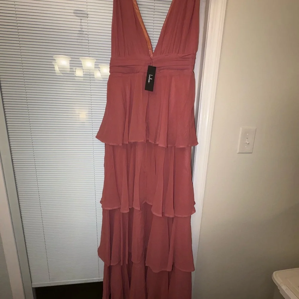 Lulu's Coral Layered Wedding Dress - Picture 2 of 2